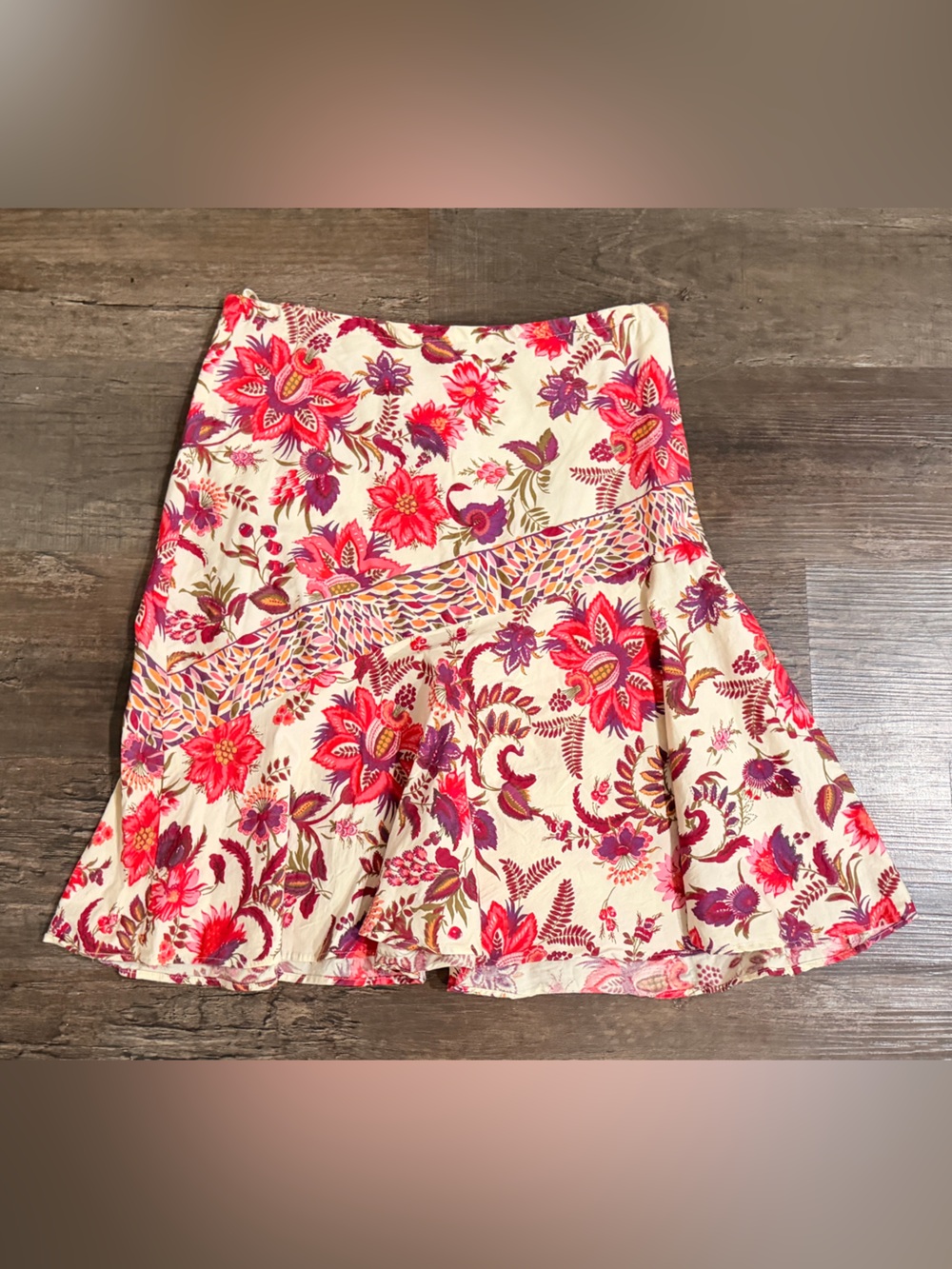Floral A-Line Skort in Pink & Cream